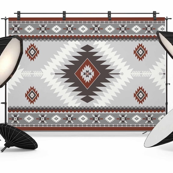 Photo Backdrop 5x7 ft Jujube Gray Bohemian Photography Backdrops Curtains Wall Covering Aztec Boho Tribal Style Photo Booth Drapes for Backdrop Photoshoot Wedding Party Birthday Background Screen