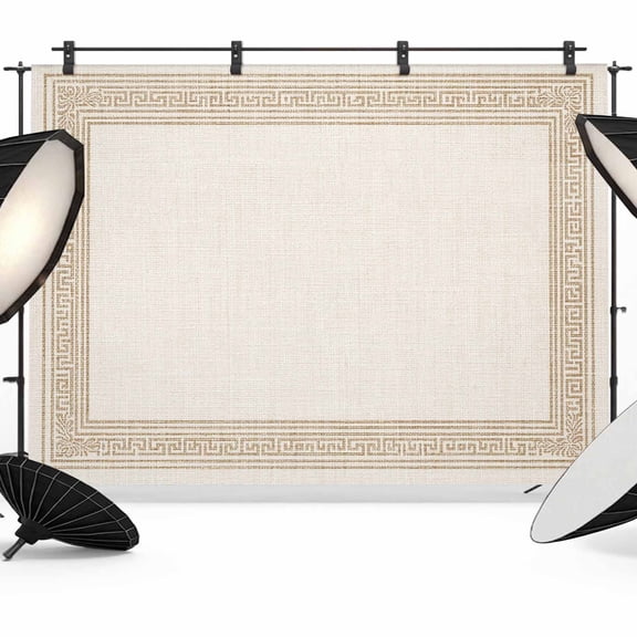 Photo Backdrop 5x7 ft Khaki Key Design Photography Backdrops Curtains Wall Covering Linen Geometric Back Print Photo Booth Drapes for Backdrop Photoshoot Wedding Party Birthday Background Screen