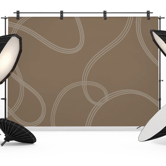 Photo Backdrop 5x7 ft Khaki Swirling Ribbons Photography Backdrops Wavy Lines Abstract Tracks Photo Booth Drapes for Backdrop Photoshoot Wedding Party Birthday Background Screen
