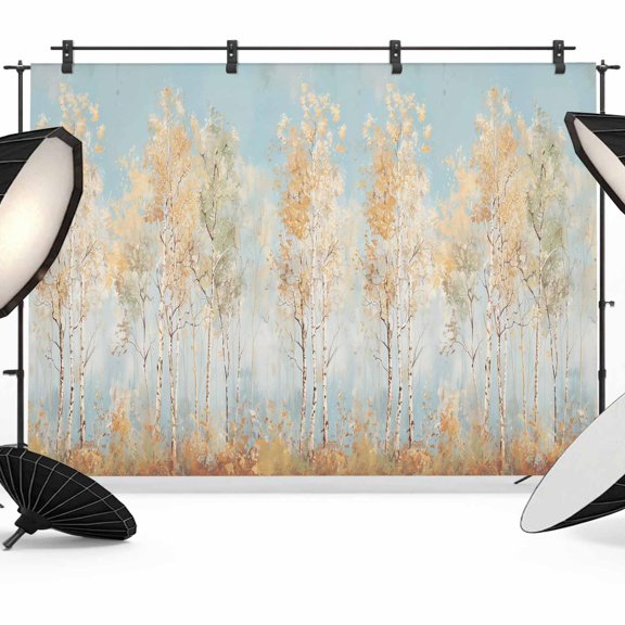 Photo Backdrop 5x7 ft Light Brown Tree Plant Photography Backdrops Curtains Wall Covering Forest Oil Painting Photo Booth Drapes for Backdrop Photoshoot Wedding Party Birthday Background Screen