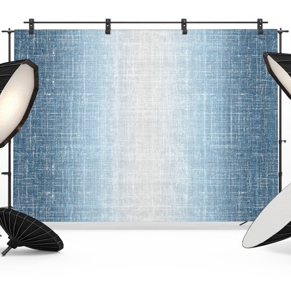 Photo Backdrop 5x7 ft Misty Blue Linen Texture Photography Backdrops Curtains Picture Wall Covering Gradient Color Photo Booth Drapes for Backdrop Photoshoot Wedding Party Birthday Background Screen