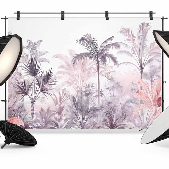 Photo Backdrop 5x7 ft Monstera Palm Tree Photography Backdrops Curtains Picture Wall Covering Tropical Forest Photo Booth Drapes for Backdrop Photoshoot Wedding Party Birthday Background Screen
