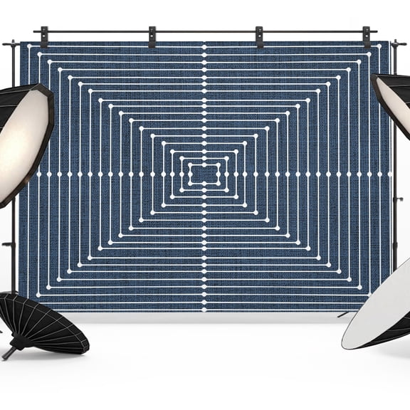 Photo Backdrop 5x7 ft Navy Blue Aesthetic Photography Backdrops Curtains Wall Covering Lines Perspective Box Photo Booth Drapes for Backdrop Photoshoot Wedding Party Birthday Background Screen
