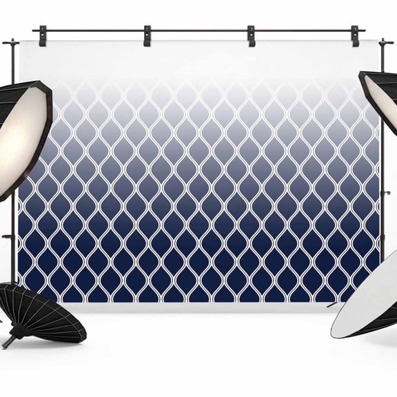 Photo Backdrop 5x7 ft Navy Blue Geometric Photography Backdrops Curtains Wall Covering Ombre Lines Rhombus Pattern Photo Booth Drapes for Backdrop Photoshoot Wedding Party Birthday Background Screen
