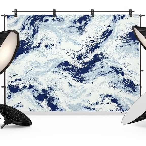 Photo Backdrop 5x7 ft Navy Blue Marble Swirls Photography Backdrops Picture Wall Covering Modern Abstract Veins Photo Booth Drapes for Backdrop Photoshoot Wedding Party Birthday Background Screen