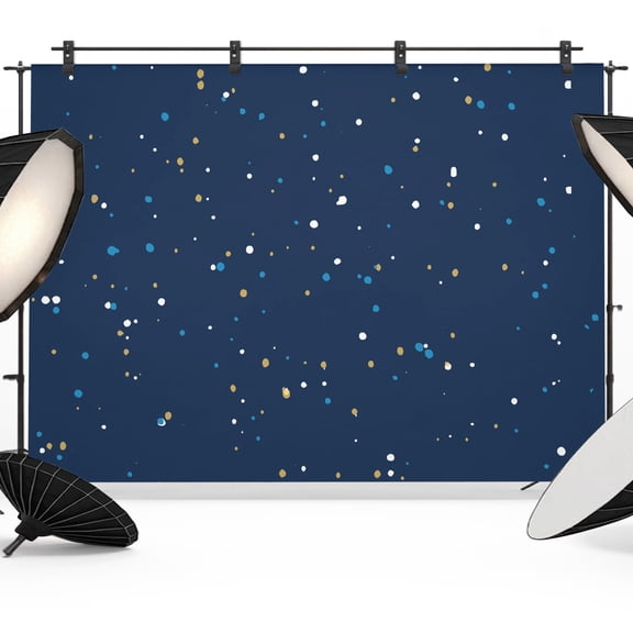 Photo Backdrop 5x7 ft Navy Blue Polka Dots Photography Backdrops Curtains Wall Covering Boho Speckled Pattern Photo Booth Drapes for Backdrop Photoshoot Wedding Party Birthday Background Screen