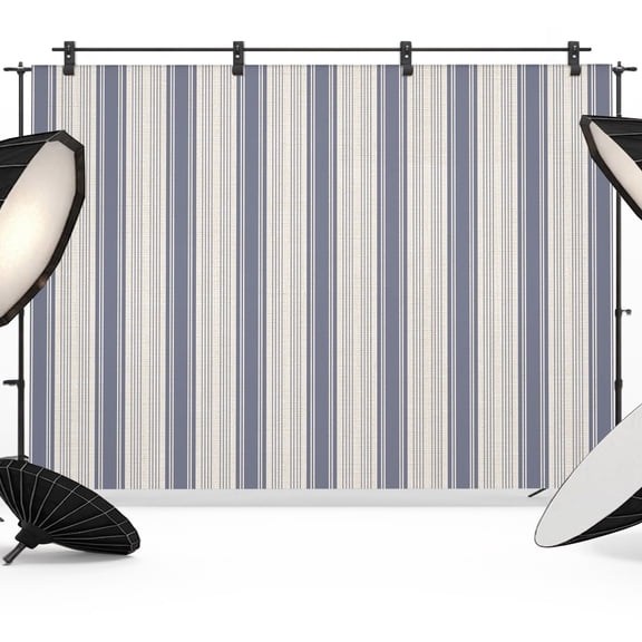 Photo Backdrop 5x7 ft Navy Blue Vertical Stripes Photography Backdrops Picture Wall Covering White Pinstripes Photo Booth Drapes for Backdrop Photoshoot Wedding Party Birthday Background Screen