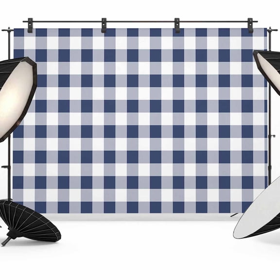 Photo Backdrop 5x7 ft Navy Plaid Photography Backdrops CurtainsBuffalo Check Geometric Checker Pattern Photo Booth Drapes for Backdrop Photoshoot Wedding Party Birthday Background Screen