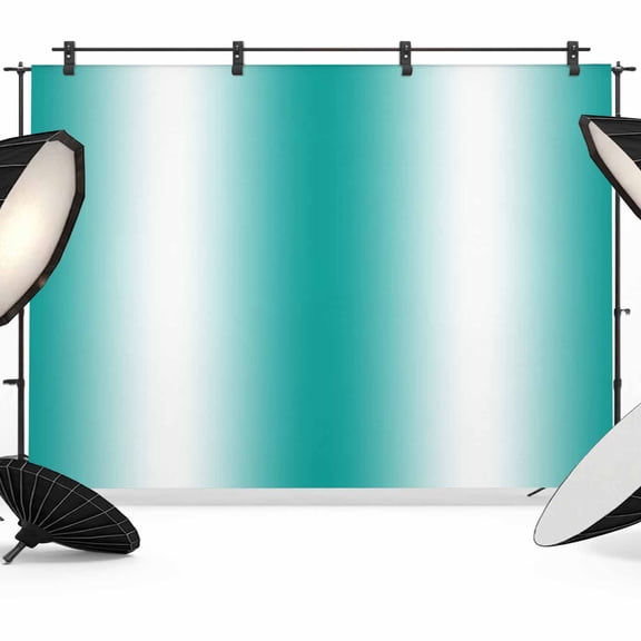 Photo Backdrop 5x7 ft Ombre Turquoise White Photography Backdrops Curtains Picture Wall Covering Gradient Color Photo Booth Drapes for Backdrop Photoshoot Wedding Party Birthday Background Screen