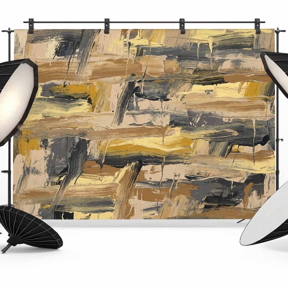 Photo Backdrop 5x7 ft Ombre Yellow Graffiti Photography Backdrops Curtains Wall Covering Abstract Modern Painting Photo Booth Drapes for Backdrop Photoshoot Wedding Party Birthday Background Screen