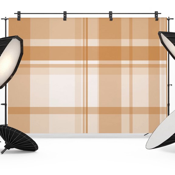 Photo Backdrop 5x7 ft Orange Checked Plaid Photography Backdrops CurtainsModern Blocks Lines Stripes Photo Booth Drapes for Backdrop Photoshoot Wedding Party Birthday Background Screen