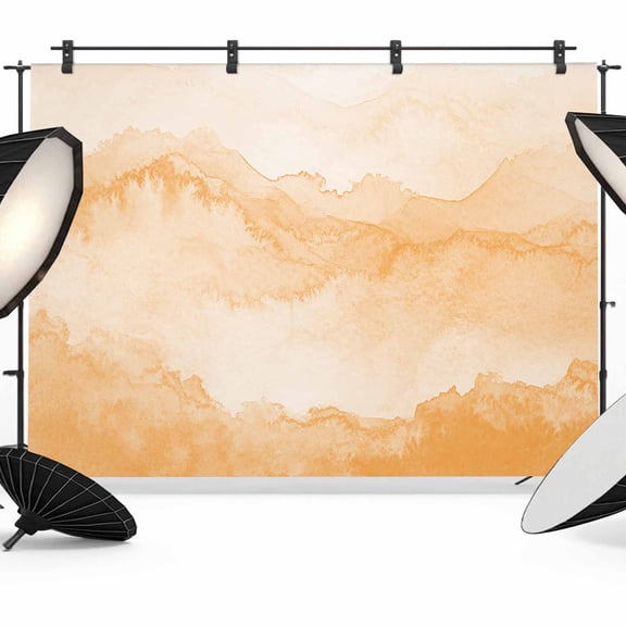 Photo Backdrop 5x7 ft Orange Mountain Photography Backdrops Curtains Picture Wall Covering Ombre Abstract Natural Photo Booth Drapes for Backdrop Photoshoot Wedding Party Birthday Background Screen
