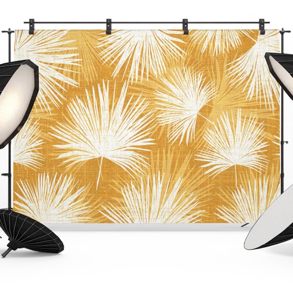 Photo Backdrop 5x7 ft Orange Palm Fronds Photography Backdrops Curtains Wall Covering Coastal Tropical Leaves Photo Booth Drapes for Backdrop Photoshoot Wedding Party Birthday Background Screen