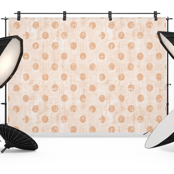 Photo Backdrop 5x7 ft Orange Polka Dots Photography Backdrops Curtains Picture Wall Covering Modern Artistic Spots Photo Booth Drapes for Backdrop Photoshoot Wedding Party Birthday Background Screen