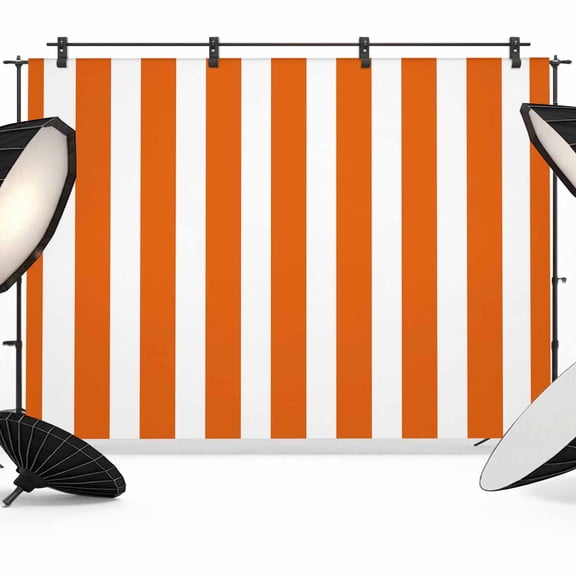 Photo Backdrop 5x7 ft Orange Stripes Photography Backdrops Curtains Picture Wall Covering Vertical Striped Photo Booth Drapes for Backdrop Photoshoot Wedding Party Birthday Background Screen