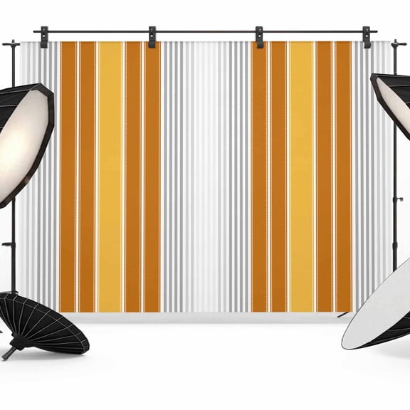 Photo Backdrop 5x7 ft Orange Vertical Stripes Photography Backdrops Curtains Picture Wall Covering Ombre Striped Photo Booth Drapes for Backdrop Photoshoot Wedding Party Birthday Background Screen