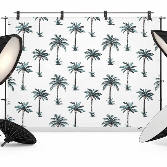 Photo Backdrop 5x7 ft Palm Trees Photography Backdrops Curtains Picture Wall Covering Tropical Plant Coconut Photo Booth Drapes for Backdrop Photoshoot Wedding Party Birthday Background Screen