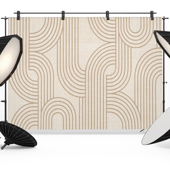Photo Backdrop 5x7 ft Parallel Arching Lines Photography Backdrops Picture Wall Covering Beige Wave Tracks Photo Booth Drapes for Backdrop Photoshoot Wedding Party Birthday Background Screen