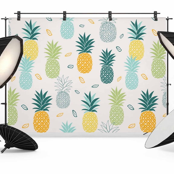 Photo Backdrop 5x7 ft Pineapple Photography Backdrops Curtains Picture Wall Covering Summer Tropical Fruit Photo Booth Drapes for Backdrop Photoshoot Wedding Party Birthday Background Screen