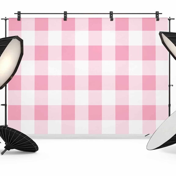 Photo Backdrop 5x7 ft Pink Buffalo Plaid Photography Backdrops CurtainsSpring Watercolor Check Stripe Photo Booth Drapes for Backdrop Photoshoot Wedding Party Birthday Background Screen
