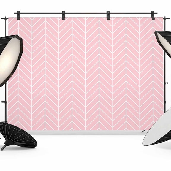 Photo Backdrop 5x7 ft Pink Chevron Stripes Photography Backdrops Curtains Wall Covering Modern Geometric Texture Photo Booth Drapes for Backdrop Photoshoot Wedding Party Birthday Background Screen