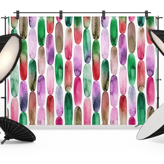 Photo Backdrop 5x7 ft Pink Geometric Graphic Photography Backdrops Picture Wall Covering Dotted Vertical Chains Photo Booth Drapes for Backdrop Photoshoot Wedding Party Birthday Background Screen