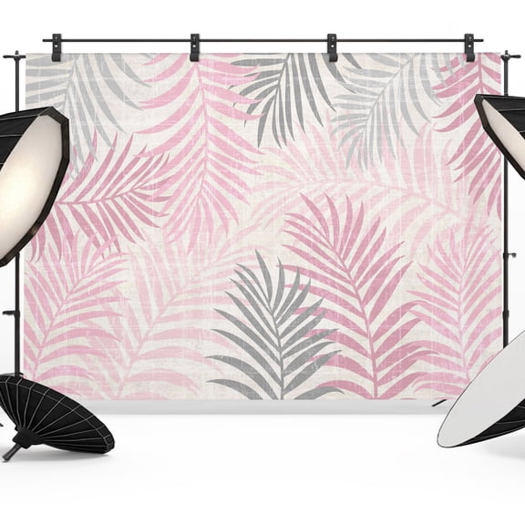 Photo Backdrop 5x7 ft Pink Palm Leaves Photography Backdrops Curtains Wall Covering Summer Tropical Leaf Plant Photo Booth Drapes for Backdrop Photoshoot Wedding Party Birthday Background Screen