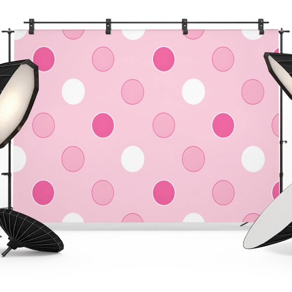 Photo Backdrop 5x7 ft Pink Polka Dots Photography Backdrops Curtains Picture Wall Covering Funny Circles Spots Photo Booth Drapes for Backdrop Photoshoot Wedding Party Birthday Background Screen
