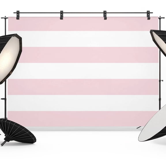 Photo Backdrop 5x7 ft Pink Stripes Photography Backdrops Curtains Picture Wall Covering Classic Horizontal Striped Photo Booth Drapes for Backdrop Photoshoot Wedding Party Birthday Background Screen