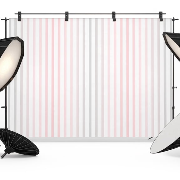 Photo Backdrop 5x7 ft Pink Vertical Stripes Photography Backdrops CurtainsOmbre Pinstripes Parallel Lines Photo Booth Drapes for Backdrop Photoshoot Wedding Party Birthday Background Screen