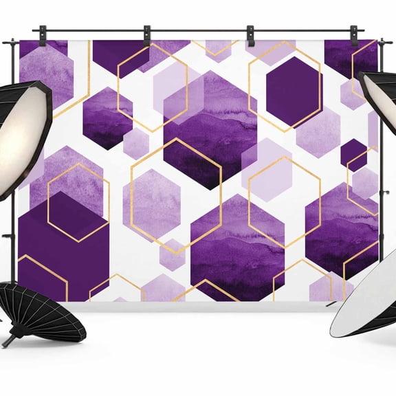 Photo Backdrop 5x7 ft Purple Geometric Photography Backdrops Curtains Picture Wall Covering Modern Abstract Lines Photo Booth Drapes for Backdrop Photoshoot Wedding Party Birthday Background Screen