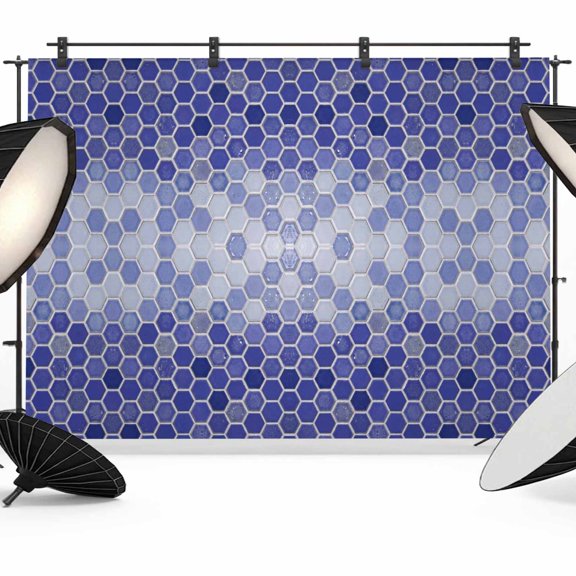 Photo Backdrop 5x7 ft Purple Honeycomb Grid Photography Backdrops Picture Wall Covering Gradient Hexagonal Cells Photo Booth Drapes for Backdrop Photoshoot Wedding Party Birthday Background Screen