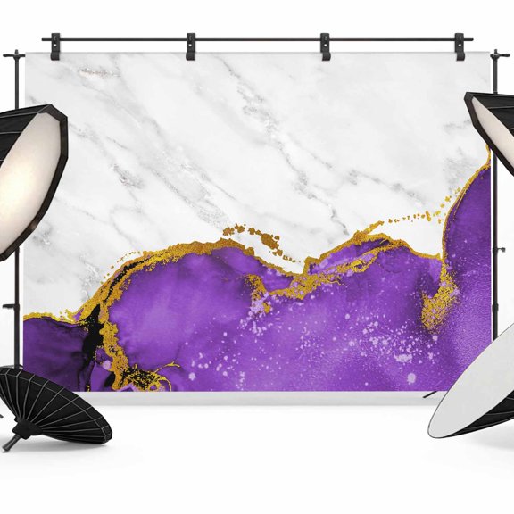 Photo Backdrop 5x7 ft Purple Marble Photography Backdrops Curtains Wall Covering White Modern Abstract Art Luxury Photo Booth Drapes for Backdrop Photoshoot Wedding Party Birthday Background Screen