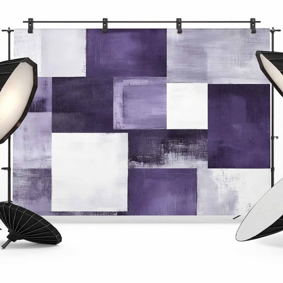 Photo Backdrop 5x7 ft Purple Plaid Photography Backdrops Curtains Picture Wall Covering Abstract Art Color Block Photo Booth Drapes for Backdrop Photoshoot Wedding Party Birthday Background Screen