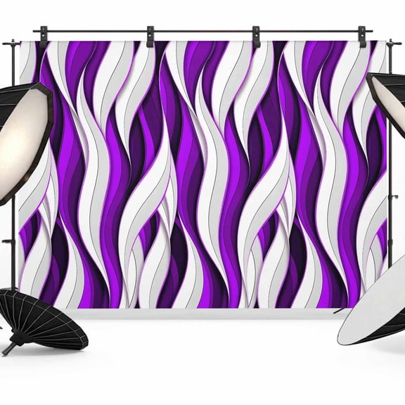 Photo Backdrop 5x7 ft Purple White Stripes Photography Backdrops CurtainsAbstract Geometric Aesthetic Striped Photo Booth Drapes for Backdrop Photoshoot Wedding Party Birthday Background Screen
