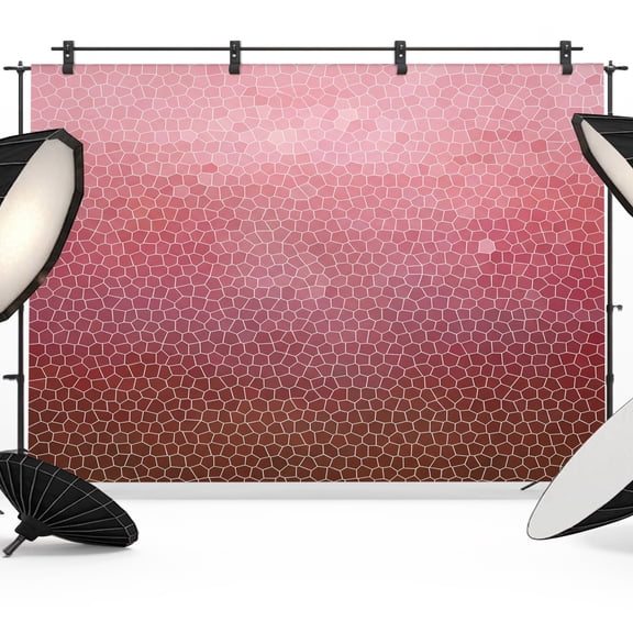 Photo Backdrop 5x7 ft Red Hexagonal Tiles Photography Backdrops Curtains Picture Wall Covering Gradient Honeycomb Photo Booth Drapes for Backdrop Photoshoot Wedding Party Birthday Background Screen