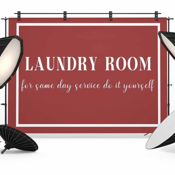 Photo Backdrop 5x7 ft Red Laundry Room Photography Backdrops Curtains Picture Wall Covering Do It Yourself Photo Booth Drapes for Backdrop Photoshoot Wedding Party Birthday Background Screen