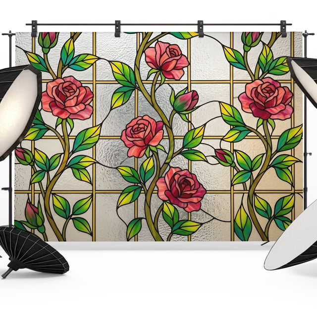 Pink Roses On Vine Photo Backdrop 5x7 ft Red Roses Vines Photography Backdrops Curtains ...