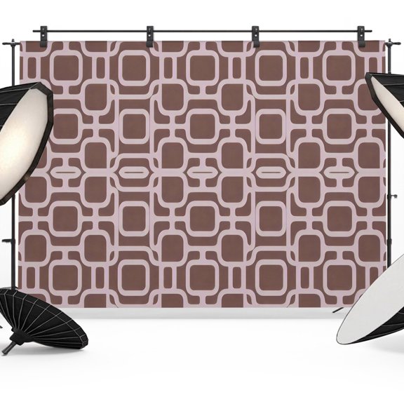 Photo Backdrop 5x7 ft Red Rounded Squares Photography Backdrops Picture Wall Covering Geometric Chain Links Grid Photo Booth Drapes for Backdrop Photoshoot Wedding Party Birthday Background Screen
