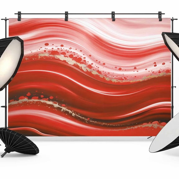 Photo Backdrop 5x7 ft Red Waves Photography Backdrops Curtains Picture Wall Covering Ombre Abstract Fluid Art Photo Booth Drapes for Backdrop Photoshoot Wedding Party Birthday Background Screen