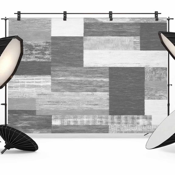 Photo Backdrop 5x7 ft Rustic Gray Wood Plank Photography Backdrops Curtains Wall Covering Farmhouse Collage Block Photo Booth Drapes for Backdrop Photoshoot Wedding Party Birthday Background Screen