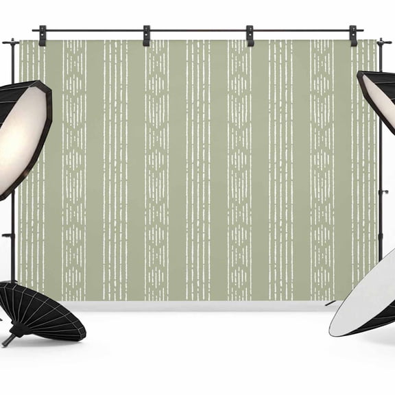 Photo Backdrop 5x7 ft Sage Green Boho Photography Backdrops Curtains Picture Wall Covering Bohemian Style Stripes Photo Booth Drapes for Backdrop Photoshoot Wedding Party Birthday Background Screen