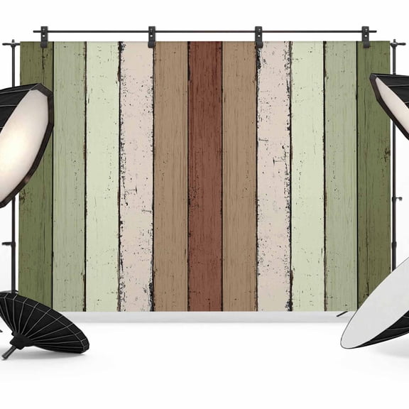 Photo Backdrop 5x7 ft Sage Green Brown Wood Grain Photography Backdrops Curtains Wall Covering Rustic Wooden Plank Photo Booth Drapes for Backdrop Photoshoot Wedding Party Birthday Background Screen