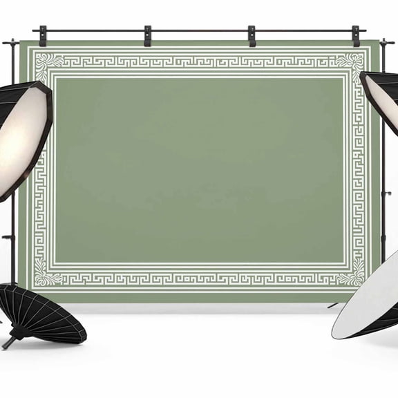 Photo Backdrop 5x7 ft Sage Green Key Design Photography Backdrops CurtainsGeometric Back Print Pattern Photo Booth Drapes for Backdrop Photoshoot Wedding Party Birthday Background Screen