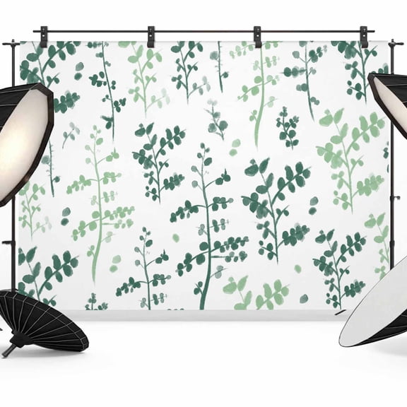 Photo Backdrop 5x7 ft Sage Green Leaves Photography Backdrops CurtainsFarmhouse Leaf Branches Plants Photo Booth Drapes for Backdrop Photoshoot Wedding Party Birthday Background Screen