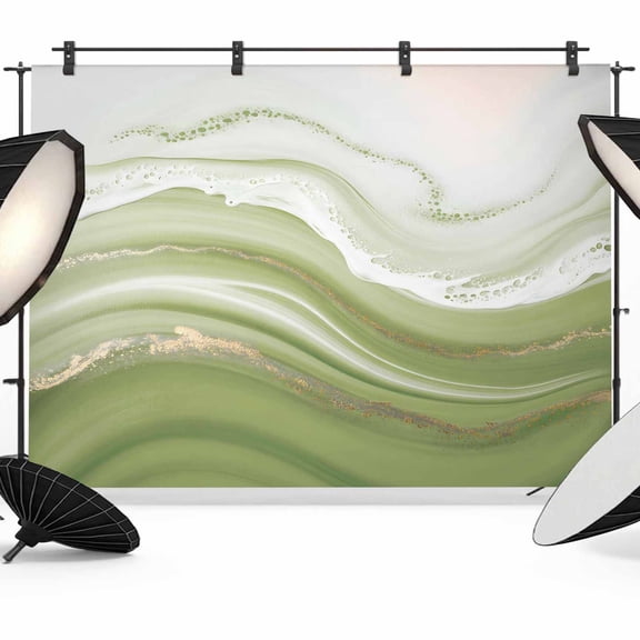 Photo Backdrop 5x7 ft Sage Green Waves Photography Backdrops Curtains Wall Covering Abstract Gradient Fluid Art Photo Booth Drapes for Backdrop Photoshoot Wedding Party Birthday Background Screen
