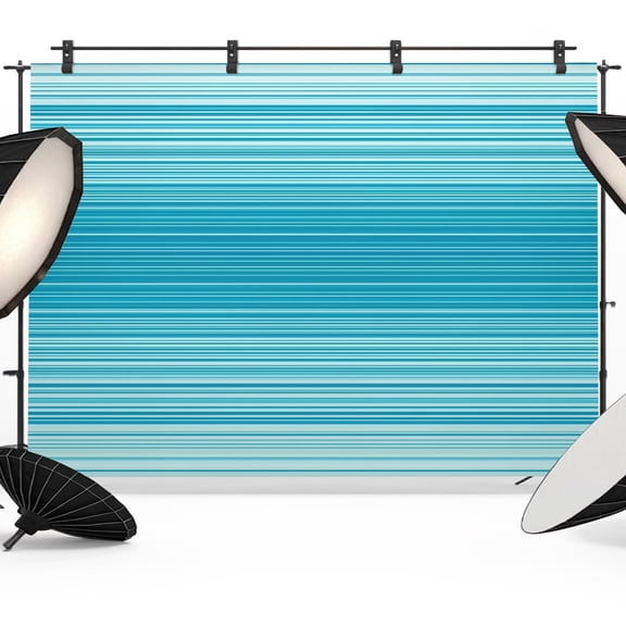 Photo Backdrop 5x7 ft Teal Blue Lines Waves Photography Backdrops Curtains Picture Wall Covering Horizon Stripes Photo Booth Drapes for Backdrop Photoshoot Wedding Party Birthday Background Screen