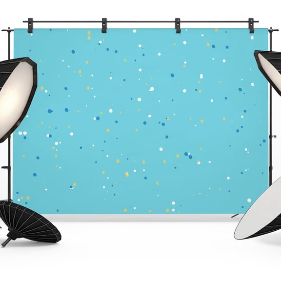 Photo Backdrop 5x7 ft Teal Blue Polka Dots Photography Backdrops Curtains Wall Covering Boho Speckled Pattern Photo Booth Drapes for Backdrop Photoshoot Wedding Party Birthday Background Screen