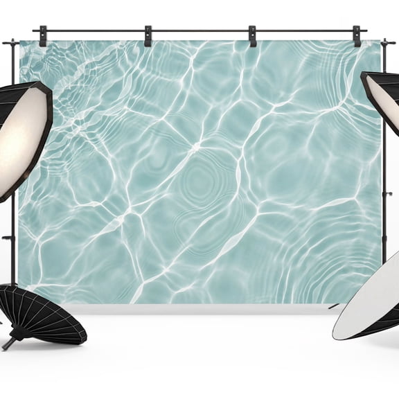 Photo Backdrop 5x7 ft Teal Blue Water Ripples Photography Backdrops Picture Wall Covering Summer Pool Clear Water Photo Booth Drapes for Backdrop Photoshoot Wedding Party Birthday Background Screen