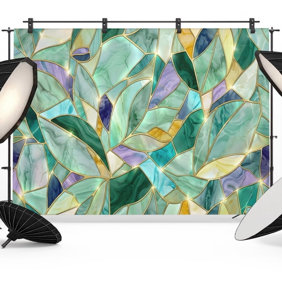 Photo Backdrop 5x7 ft Teal Green Gold Veins Photography Backdrops CurtainsLuxury Marble Stained Glass Photo Booth Drapes for Backdrop Photoshoot Wedding Party Birthday Background Screen